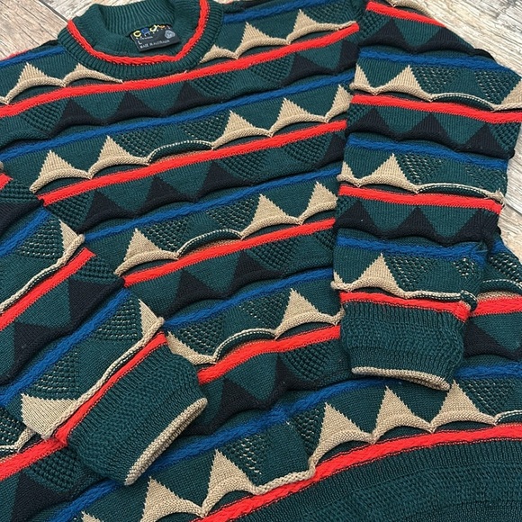 Vintage COOGI Australia pure wool crewneck sweater 3D knit large - Picture 2 of 4